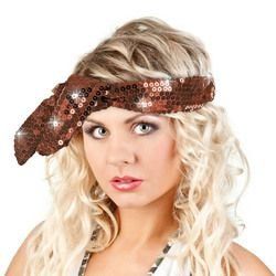 Calypso Studios Glitz Bendi Sequin Wire Headband, Brown