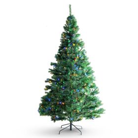 VEVOR Christmas Tree, 7.5ft Prelit Artificial Xmas Tree, Full Holiday Decor Tree with 550 Multi-Color LED Lights, 1346 Branch Tips