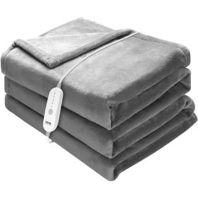 VEVOR Heated Blanket Electric Throw, 72" x 84" Full Size, Soft Flannel Heating Blanket with 10 Hours Timer Auto-off & 5 Heating Levels for Couch Sofa