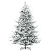 8 Foot Pine Snow Flocked Artificial Christmas Tree with 1479 Realistic Cedar Branches, Auto Open, Home Holiday Decoration, Green