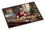 English Bulldog Christmas Cookies Doormat Front Door Mat Indoor Outdoor Rugs for Entryway, Non Slip Washable Low Pile, 24H X 36W