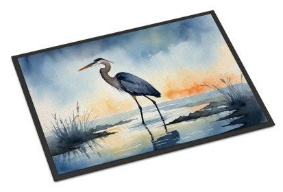 Blue Heron Barely Lit Sky Doormat Front Door Mat Indoor Outdoor Rugs for Entryway, Non Slip Washable Low Pile, 24H X 36W