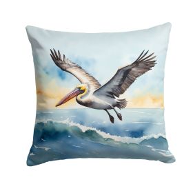 Pelican Soaring Throw Pillow Machine Washable, Indoor Outdoor Decorative Pillow for Couch, Bed or Patio, 18Hx18W