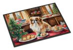 Pekingese Christmas Cookies Doormat Front Door Mat Indoor Outdoor Rugs for Entryway, Non Slip Washable Low Pile, 24H X 36W