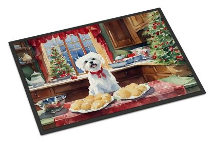 Maltese Christmas Cookies Doormat Front Door Mat Indoor Outdoor Rugs for Entryway, Non Slip Washable Low Pile, 24H X 36W