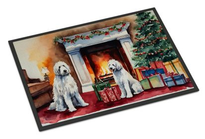 Komondor Cozy Christmas Doormat Front Door Mat Indoor Outdoor Rugs for Entryway, Non Slip Washable Low Pile, 24H X 36W