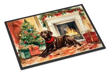 Labrador Retriever Cozy Christmas Doormat Front Door Mat Indoor Outdoor Rugs for Entryway, Non Slip Washable Low Pile, 24H X 36W