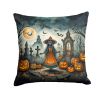 La Llorona Skeleton Spooky Halloween Throw Pillow Machine Washable, Indoor Outdoor Decorative Pillow for Couch, Bed or Patio, 14Hx14W