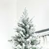 9 ft Pine Snow Flocked Artificial Christmas Tree with 616 Realistic Cedar Branches, Auto Open, Home Holiday Decoration, Green