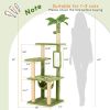 55 inch indoor cat tree, green leaves, multi-storey large cat tower, indoor cat with hammock