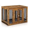 Furniture Dog Crate with Tray for Medium Dogs, Indoor Aesthetic Puppy Kennel Pet House Dog Cage with Door