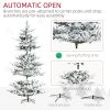 8 Foot Pine Snow Flocked Artificial Christmas Tree with 1479 Realistic Cedar Branches, Auto Open, Home Holiday Decoration, Green