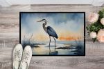 Blue Heron Barely Lit Sky Doormat Front Door Mat Indoor Outdoor Rugs for Entryway, Non Slip Washable Low Pile, 24H X 36W