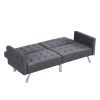 Sofa Bed Convertible Folding Dark Grey Lounge Couch Loveseat Sleeper Sofa Armrests Living Room Bedroom Apartment Reading Room