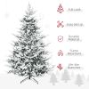 8 Foot Pine Snow Flocked Artificial Christmas Tree with 1479 Realistic Cedar Branches, Auto Open, Home Holiday Decoration, Green