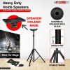 5 Core Speaker Stand Tripod Floor Heavy Duty Adjustable Up to 72 Inch DJ Studio Monitor Stands Pole Mount - SS HD 1PK BLK BAG