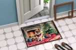 Pomeranian Cozy Christmas Doormat Front Door Mat Indoor Outdoor Rugs for Entryway, Non Slip Washable Low Pile, 24H X 36W