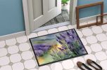 Lavender in Watercolor Doormat Front Door Mat Indoor Outdoor Rugs for Entryway, Non Slip Washable Low Pile, 24H X 36W