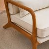 Oak Armrest Oak Upholstered Single Lounge Chair Indoor Lounge Chair Off-White