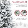 9 ft Pine Snow Flocked Artificial Christmas Tree with 616 Realistic Cedar Branches, Auto Open, Home Holiday Decoration, Green