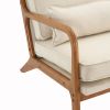 Oak Armrest Oak Upholstered Single Lounge Chair Indoor Lounge Chair Off-White