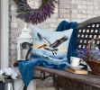 Pelican Soaring Throw Pillow Machine Washable, Indoor Outdoor Decorative Pillow for Couch, Bed or Patio, 18Hx18W