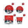 50pcs Christmas Dinnerware Set Party Supplies Snowman Disposable Tableware Paper Plates and Napkins Banners Plastic tablecloths Cutlery Serves 10 for