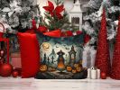 La Llorona Skeleton Spooky Halloween Throw Pillow Machine Washable, Indoor Outdoor Decorative Pillow for Couch, Bed or Patio, 14Hx14W