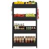 Wood Fruit Vegetable Storage Rack Stand, 4-Tier Storage Organizer