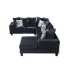 [VIDEO provided] [New] 110*85" Modern U Shape Sectional Sofa, Velvet Corner Couch with Lots of Pillows Included