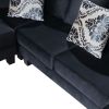 [VIDEO provided] [New] 110*85" Modern U Shape Sectional Sofa, Velvet Corner Couch with Lots of Pillows Included