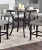 Dining Room Furniture Natural Wooden Round Dining Table 1pc Counter Height Dining Table Only Nailheads and Storage Shelve