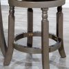 24" Counter Stool, Weathered Gray Finish, Charcoal Fabric Seat