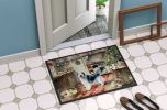 Old English Sheepdog Christmas Cookies Doormat Front Door Mat Indoor Outdoor Rugs for Entryway, Non Slip Washable Low Pile, 24H X 36W