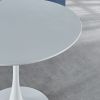 42.1" White Tulip Table Mid-century Dining Table for 4-6 people With Round Mdf Table Top, Pedestal Dining Table, End Table Leisure Coffee Table