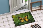 Monarch Glover Fly Butterfly Doormat Front Door Mat Indoor Outdoor Rugs for Entryway, Non Slip Washable Low Pile, 24H X 36W