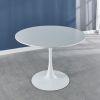 42.1" White Tulip Table Mid-century Dining Table for 4-6 people With Round Mdf Table Top, Pedestal Dining Table, End Table Leisure Coffee Table