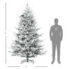 8 Foot Pine Snow Flocked Artificial Christmas Tree with 1479 Realistic Cedar Branches, Auto Open, Home Holiday Decoration, Green