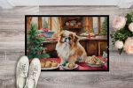 Pekingese Christmas Cookies Doormat Front Door Mat Indoor Outdoor Rugs for Entryway, Non Slip Washable Low Pile, 24H X 36W