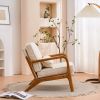 Oak Armrest Oak Upholstered Single Lounge Chair Indoor Lounge Chair Off-White