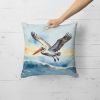 Pelican Soaring Throw Pillow Machine Washable, Indoor Outdoor Decorative Pillow for Couch, Bed or Patio, 18Hx18W