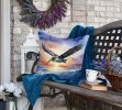 Pelican Fyling at Sunrise Throw Pillow Machine Washable, Indoor Outdoor Decorative Pillow for Couch, Bed or Patio, 18Hx18W