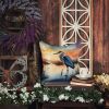 Blue Heron Setting Sun Throw Pillow Machine Washable, Indoor Outdoor Decorative Pillow for Couch, Bed or Patio, 18Hx18W