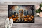 Golden Retriever Spooky Halloween Doormat Front Door Mat Indoor Outdoor Rugs for Entryway, Non Slip Washable Low Pile, 24H X 36W