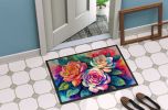 Gardenias in Color Doormat Front Door Mat Indoor Outdoor Rugs for Entryway, Non Slip Washable Low Pile, 24H X 36W