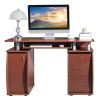 FCH 115* 55*74cm 15mm MDF Portable 1pc Door with 3pcs Drawers Computer Desk (A Box) Coffee Color