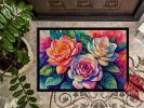 Gardenias in Color Doormat Front Door Mat Indoor Outdoor Rugs for Entryway, Non Slip Washable Low Pile, 24H X 36W