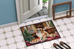 Pekingese Christmas Cookies Doormat Front Door Mat Indoor Outdoor Rugs for Entryway, Non Slip Washable Low Pile, 24H X 36W