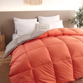 Down Duvet, Winter Duvet, Goose Down Duvet Core, Air Conditioner (Option: Orange-200x230cm-4)