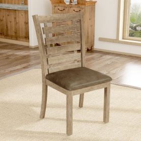 A Set Of 2 Solid Wood Dining Chairs (Option: Grayish Brown)